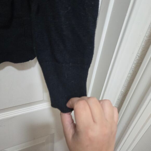 J crew sweater womens size large merino wool blend ruffle vneck sweater top - Picture 7 of 10